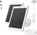 Solar Panel for Ring Camera, 2 Pack 4W Solar Charger Compatible with Rings Spotlight &All-New Stick Up Outdoor Cam Battery, 10ft Long Cable with USB-C to Ring Barrel Plug Adapter