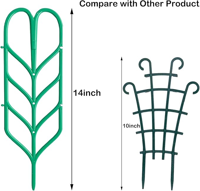 Garden Trellis for Climbing Plants 6 PCS Plastic Indoor Trellis for Potted Plants Green Stackable Mini Climbing Plant Stupport DIY Flower Pot Support for Pea Vegetable Clematis (6 Packs)