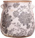 6.68in. Tuscan Planter & Room and Home Decor, Decorative Vase, Indoor/Outdoor Ceramic Plant Pot w/Drainage, French Country Decor Boho Decor, Gifts for Women Birthday Unique, Vintage Grey