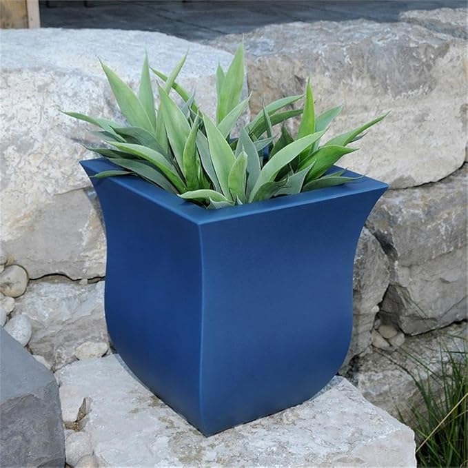 Mayne 5873-NB Polyethylene Planter, Neptune Blue 16x16