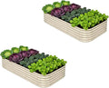 2-Pack Galvanized Raised Garden Bed 8x4x1.5 | 10x2x1.5 ft, 18" Tall Metal Planter Boxes Outdoor for Herb Vegetable, Modular Raised Flower Bed for Gardening with Zn-Al-Mg Coated - Moss Green