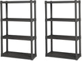 Sterilite 2-Pack 4 Shelf Unit, Heavy-Duty Shelving Storage and Utility Rack - Standing Plastic Organizer Shelves for Kitchen, Bathroom, and Garage