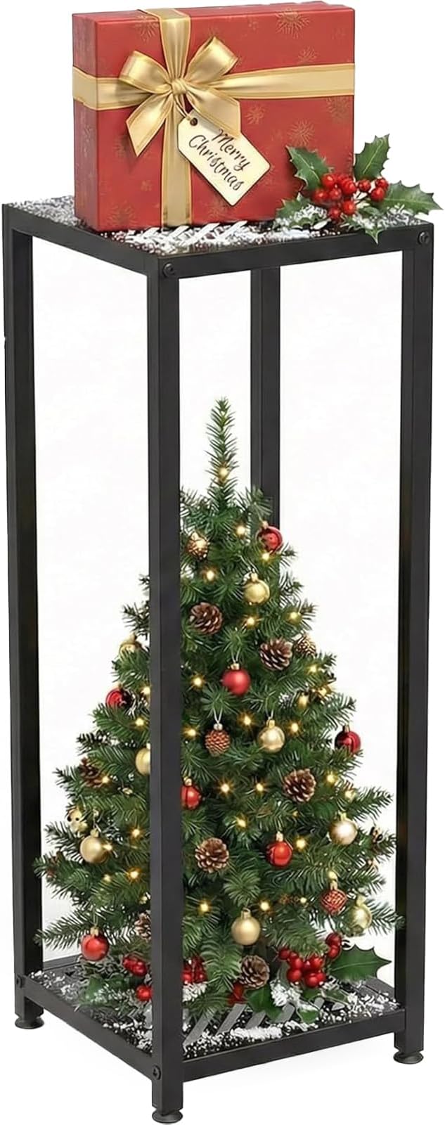 TOSKING Tall Plant Stand Indoor – 2-Tier Modern Metal Shelf, 30" Height & 200 LBS Capacity, Heavy Duty for Living Room, Balcony, Garden (Black)