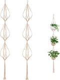 ELANE 2PCS 3-Tier 70" Macrame Plant Hangers Basket Plant Hanger Indoor Outdoor Hanging Plant Holder for Stand Flower Pots Decorations