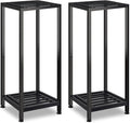 2-Pack Plant Stand Indoor Outdoor, Heavy Duty Wrought Iron Pedestal Stands, Metal Plant Stand Decorative Flower Stand for Patio Garden Deck Living Room