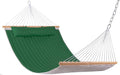 Lazy Daze Hammocks 12 FT Double Quilted Fabric Hammock with Spreader Bar and Detachable Pillow, 2 Person Hammock for Outdoor Patio Backyard Poolside, 450 LBS Weight Capacity, Dark Green