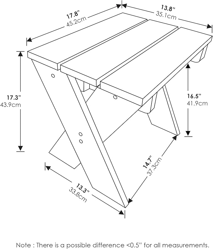 Furinno Tioman Outdoor Side Table Flower Stand, Pine Wood