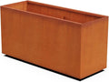 Plantercraft Large Rectangular Planters for Outdoor Plants – 48x18x24 Inch Corten Steel Planter | Extra Large Outdoor Planter Box for Patios, Garden Borders, and Privacy Screening