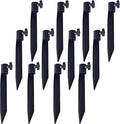 Outdoor Metal Stakes for Ground, Garden Stakes for Lights,Used for Replacement Metal Ground Spike in Live Flame Torches and Solar Lights-6.7 Inch (Black 12 Pack)