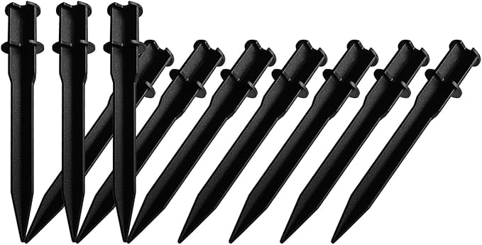 10 Pack Solar Light Stakes Replacement (Fit for Pole Inner Diameter 0.83 inch),Flickering Flame ABS Reinforced Ground Spikes Candy Cane Stakes for Outdoor Christmas Garden Deco