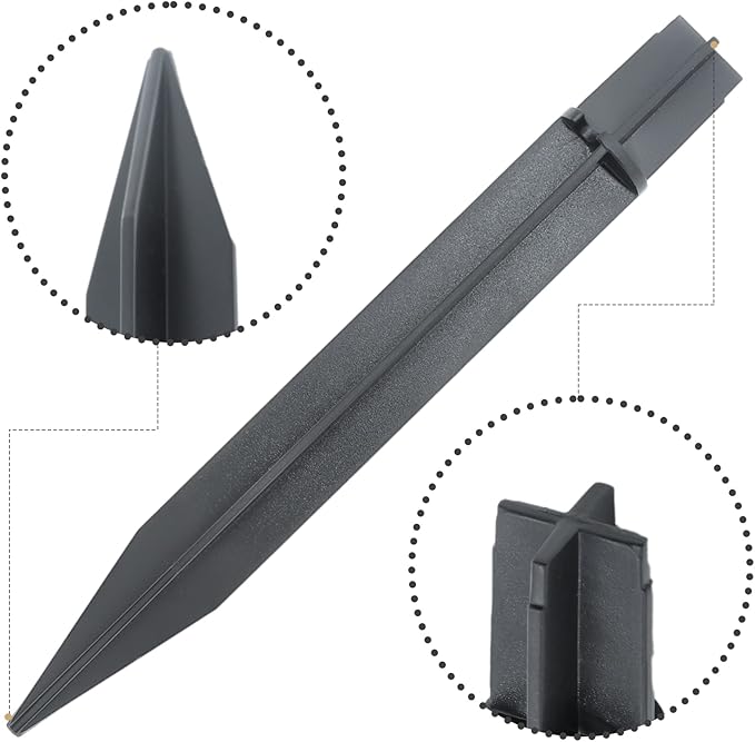 8PCS Torch Stake 8.26 Inch Pathway Light Stake Plastic Path Light Replacement ABS Plastic Stake Solar Stake for Garden, Pathway Lamps(Head Mounting Dia 0.82 Inch)