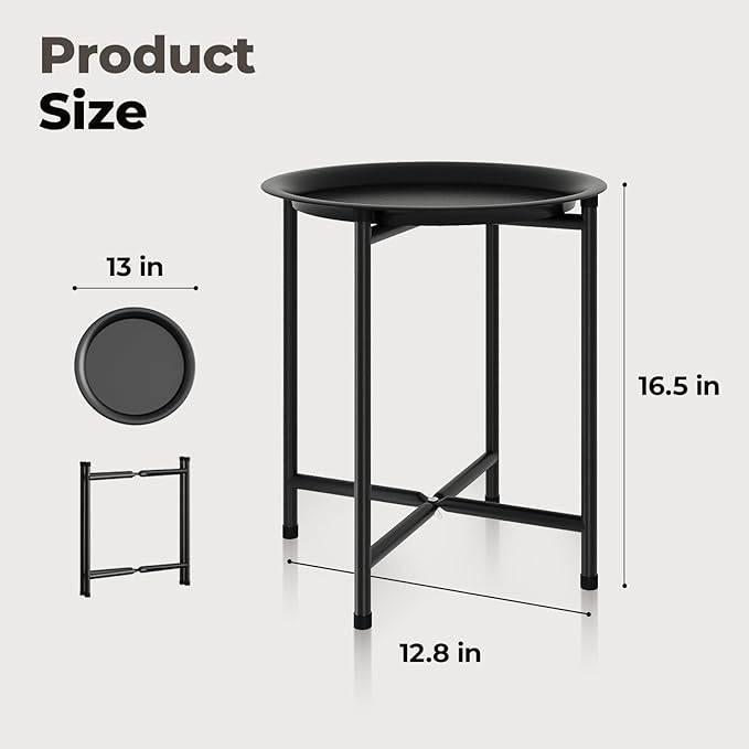 Bamworld Plant Stand Indoor Tall Plant Table for Large Plants Outdoor Plant Stool Metal Plant Holder for Patio Garden Balcony Living Room Black