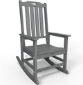 Oversized Rocking Chair, Outdoor Rocking Chair for Adults, All Weather Resistant Porch Rocker for Lawn Garden, Grey