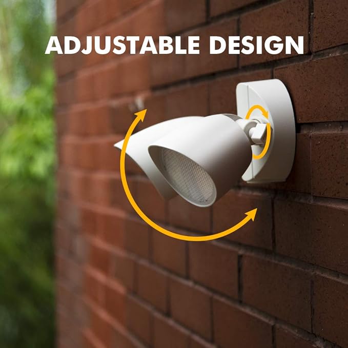 LUTEC 6222W-D2D 3500 Lumen 32 Watt Dusk to Dawn Dual-Head Flood Light Outdoor Waterproof Exterior Security Wall Light, Full Metal Design Floodlight for Patio, Garden, Yard-White