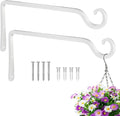 BOLITE Plant Hangers, 10 Inch Hanging Plant Brackets Outdoor Indoor, Wall Hooks for Hummingbird Feeders, Bird Feeders, Planters, Lanterns, Wind Chimes, Home Decor, 2 Pack, White, Gifts for Women Men