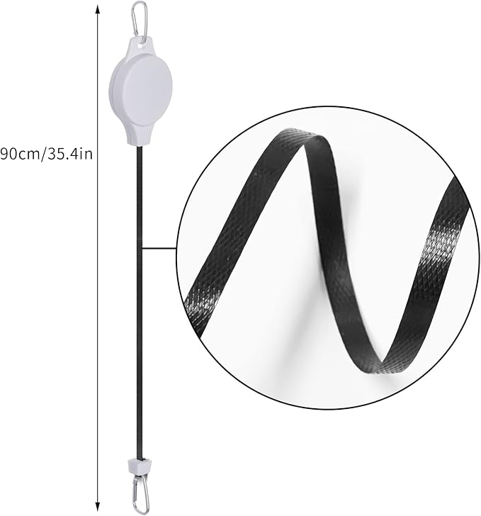 6 Pcs Retractable Plant Hanger, Easy Reach Plant Pulley Adjustable Height Wheel for Hanging Plants - Heavy Duty for Garden Baskets Pots & Birds Feeder - White