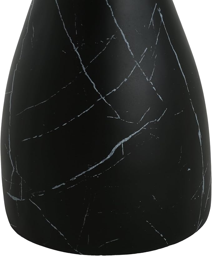 Christopher Knight Home Jayme Outdoor Side Table, Round Top Patio End Table Garden Stool, Lightweight Concrete Decorative Accent Table for Patio Balcony Beach Pool Side, Black Marble Finish