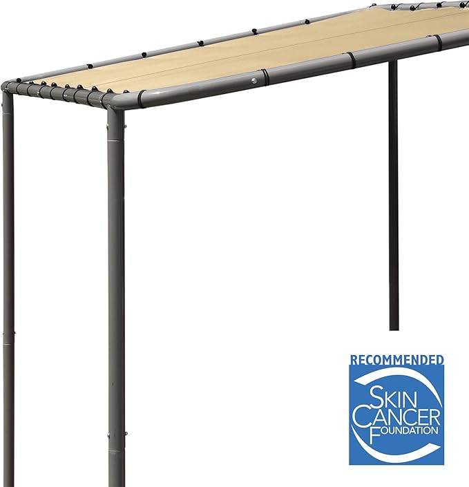 ShelterLogic 10' x 6' Solano Gazebo Canopy Charcoal Carbon Steel Frame and Water-Resistant and Sun Protection Tan Cover