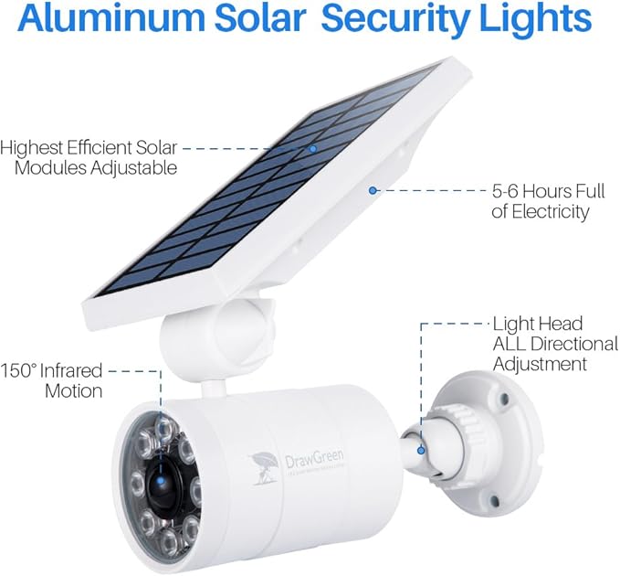 Solar Motion Lights Waterproof Metal Body, 1400-Lumen 9-Watt(130W Equiv.), Solar Powered Flood Security Spotlights for Outside Porch Post Yard Path Deck Fence Wall, 100-Week 100% Free Replacement