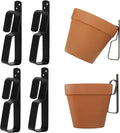 Terracotta Pot Hangers for 4-9in Clay Pots, Anti-Rust Iron Wall Plant Hangers Indoor/Outdoor, 4 Pack