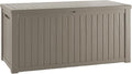 TARKARI 150 Gallon Lockable Resin Deck Box, Waterproof & UV-Resistant Outdoor Storage Box for Outdoor Cushion Storage, Garden Tools & Pool Accessories Storage, Gray