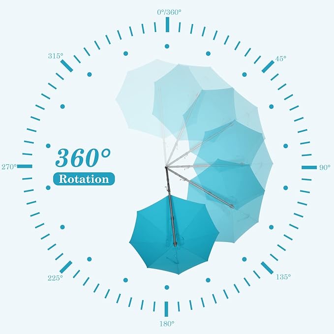HOTEEL10x10ft Patio Umbrella Cantilever Umbrellas - Upgrade and Intensify - 360 Rotation and 5 Angles Adjustment - Aluminum Offset Pool Umbrella Outdoor Umbrellas for Patio Garden Pool