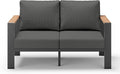Aluminum Outdoor Patio Furniture Loveseat, All-Weather Patio Conversation Sets with Washable Thick Cushion, Morden Patio Furniture Set for Porch, Balcony, Deck, Yard, Graphite