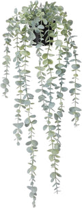 COCOBOO 1pcs Artificial Hanging Plants, Fake Potted Eucalyptus Faux Hanging Plant for Wall Room Home Indoor Outdoor Shelf Decor