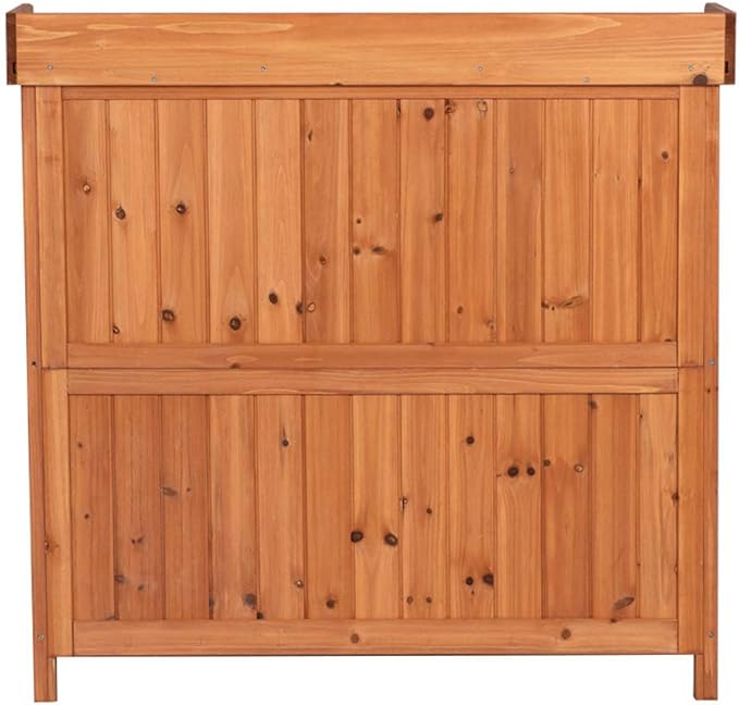 GDLF Outdoor Garden Patio Wooden Storage Cabinet Furniture Waterproof Tool Shed with Potting Benches Outdoor Work Station Table (Natural)