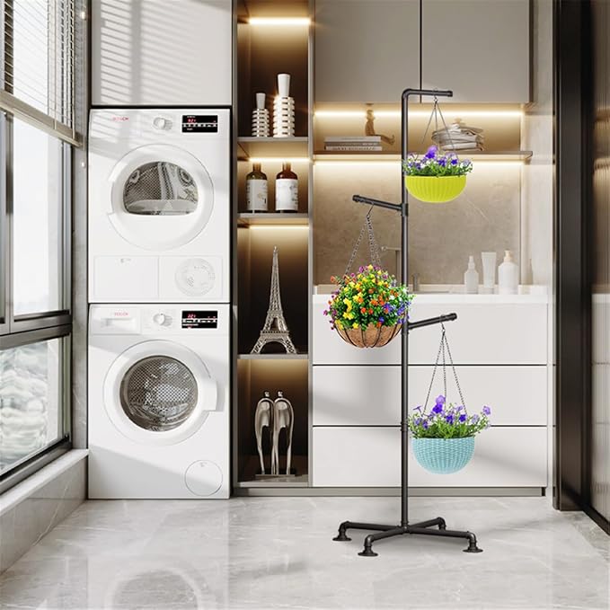 Plant Hanger Indoor,Corner Hanging Plant Stand,Heavy Duty Metal Hanging Plant Holder for Indoor Plants,Living Room,Balcony,Bedroom,Garden