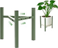 Aripark Plant Stand Indoor Adjustable, Metal Modern Small Plant Stands, Heavy Duty Stable Plant Pot Flower Holder Indoor Outdoor Corner, Fit 8 9 10 11 12 inch Pots, Green (Pot & Plant Not Included)