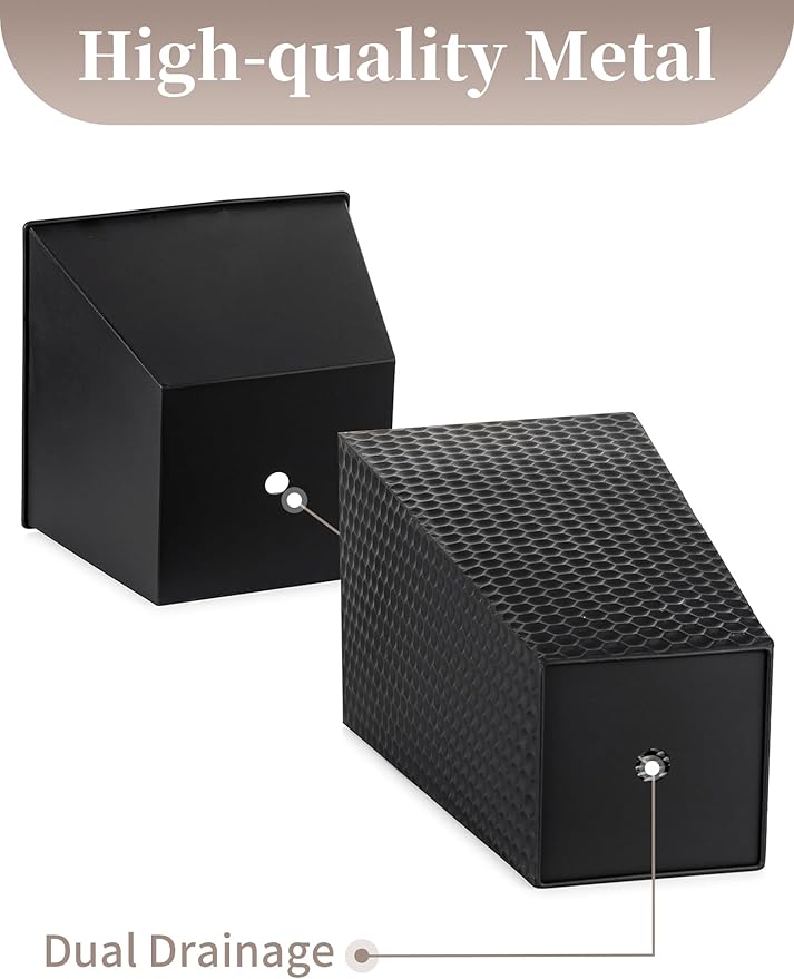 Sziqiqi Tall Planter for Indoor Outdoor: Set of 2 Large 21.6in Metal Taper Plant Pots with Inner Pots - Square Black Flower Pot with Drainage Holes for Outside Front Door Patio Garden Floor