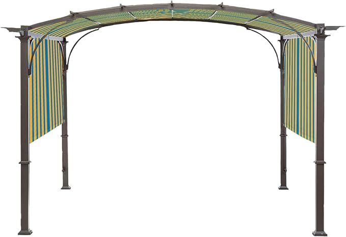 Universal Doubleton Steel Pergola Replacement Cover for Pergola Structures L-PG080PST, 80'x 205'' (Yellow and Blue)