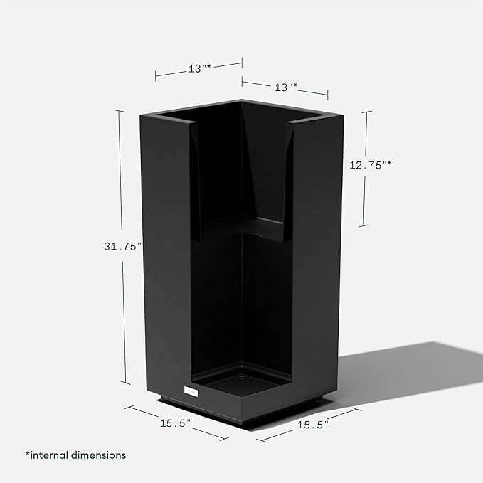 Veradek Block Series Pedestal Planter - Tall Planter for Indoor or Outdoor Front Porch | All-Weather Use with Removable Insert Bucket | Modern Décor for Flowers, Tall Trees, Faux Plants