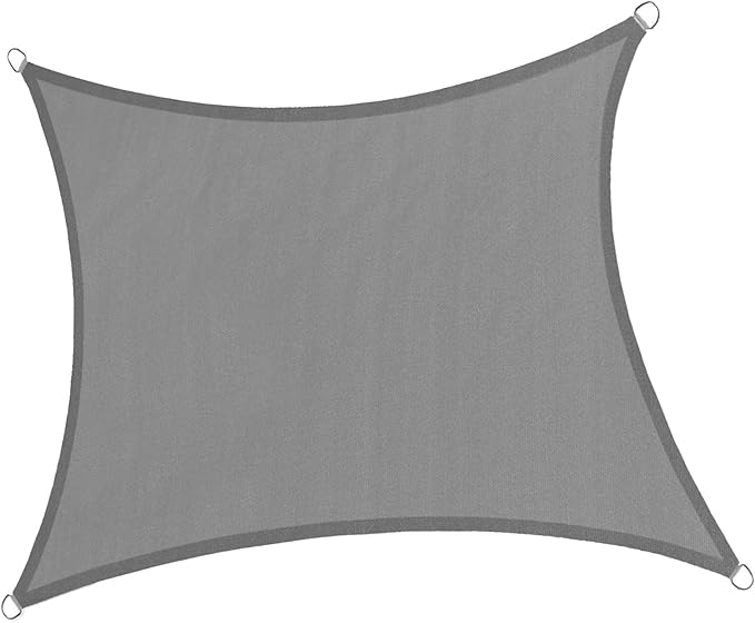 LOVE STORY 8/10/12/13/14/16/20 Rectangle Dark Grey Sun Shade Sail Canopy UV Block Cover for Outdoor Patio Garden Backyard, 8' x 12' Dark Grey