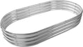 Oval Galvanized Planter Box, Metal Raised Garden Bed - 0.8MM Thick- Ideal for Outdoor Gardening and Planting of Vegetables Flowers Fruits Succulent Plants and Others (Silver, 6X3X1 FT)