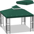 Sumfaller 10x10 FT Gazebo Replacement Canopy Top Double Tiered Canopy Top for Outdoor BBQ Roof Cover Grill Shelter (Green)