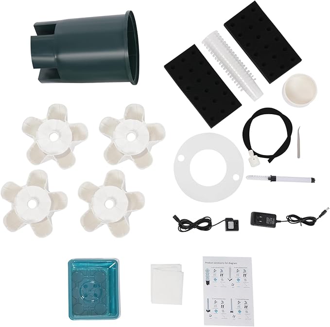Hydroponic Growing System Indoor, 20-Hole Vertical Garden Planter Germination Kit, Smart Garden Vegetable Plant Kit with Pump and Movable Water Tank for Gardening Lover, IP68