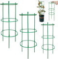12 Packs Plant Support Stakes, Plant Support with Garden Wire Ties for Indoor Plants, Plastic Stackable Garden Flower Support, Plant Stakes for Tomato, Monstera, Peony, Hydrangea Climbing Plants
