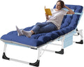 ABORON Heavy Duty Tanning Chair, Outdoor 5-Position Folding Chaise Lounge Chair with Pad, Portable Beach Lounge Chair for Outdoor Sunbathing Patio Pool Lawn Deck Poolside