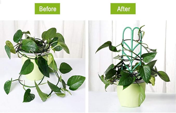 Garden Trellis for Climbing Plants 6 PCS Plastic Indoor Trellis for Potted Plants Green Stackable Mini Climbing Plant Stupport DIY Flower Pot Support for Pea Vegetable Clematis (6 Packs)