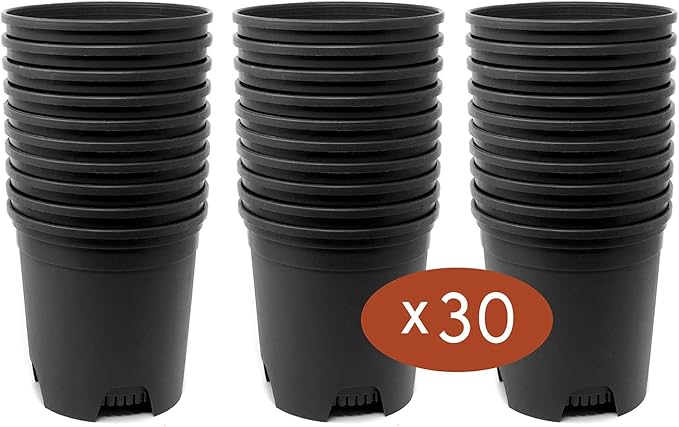 Wholesale Nursery Pot in Bulk 30-Pack 1.5 Gallon Plastic Planters for Outdoor Indoor Plants Gardening Flower Pots with Drainage Holes Color Black