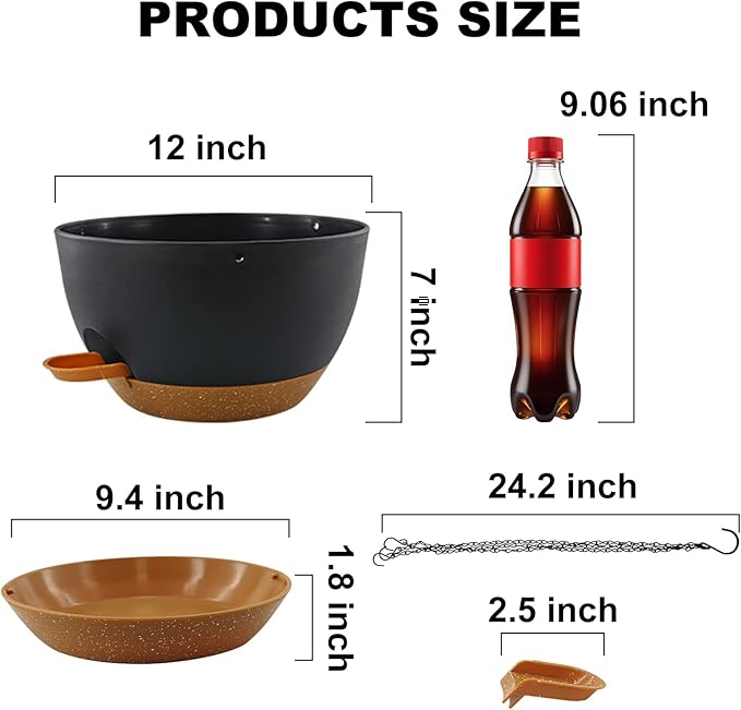 12 inch Hanging Planters for Indoor Plants, 2 Pack Self-Watering Hanging Planter Pots with Chain and Drainage Holes, Outdoor Plastic Hanging Baskets for Garden Home Decor