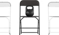 Flash Furniture Hercules Series Big & Tall Stackable Plastic Folding Chairs, Extra Wide Commercial Event Seats, Set of 4, Black