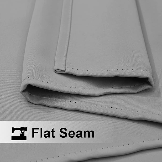 NICETOWN Room Darkning Bedroom Curtain 120" L Extra Long, Stainless Steel Grommet Blackout Privacy Protect Room Darkening Drape Public Divider for Patio & Pool, Silver Grey, 84" W, 1 Panel