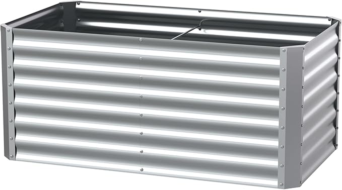 4X2X2ft (1 Pack) Galvanized Raised Garden Bed,Outdoor Planter Box Metal Patio Kit Planting Bed for Vegetables Flowers Herb