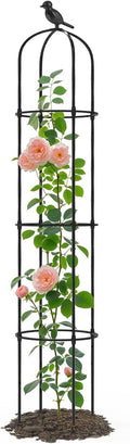 Garden Obelisk Trellis for Climbing Plants Outdoor - 69"(H), Rustproof Trellis with Adjustable Rings, Metal Plant Support for Potted Vines, Garden Trellis Use for Outdoor or Indoor(1 Pack)