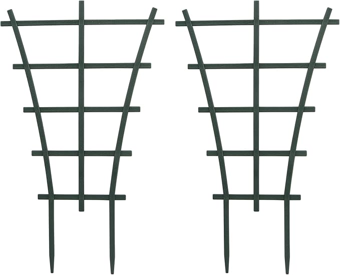 Trellis Small Outdoor, Mini Vine Support Indoor Plant Trellis for Climbing Plants Patio Pot Stackable Potted Stakes Plastic Houseplant Superimposed Garden Planter Vegetable Flower 5.91“ W x 10.24” h