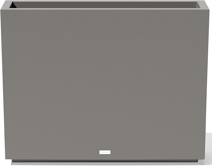 Veradek Block Series Span Plastic Planter - Tall Rectangular Planter for Indoor or Outdoor Patio/Porch, Gray, 30" in Height, 10" in Width, 38" in Length