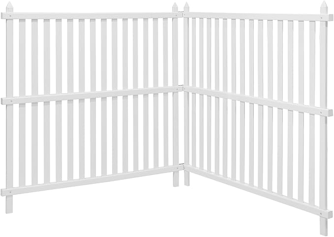 VEVOR 48" W x 48" H Vinyl Fence Panels, Air Conditioner Fence, Outdoor Privacy Screens for Trash Can, Pool Equipment Enclosure, Privacy Screen Kit Strip Panels (2 Panels)